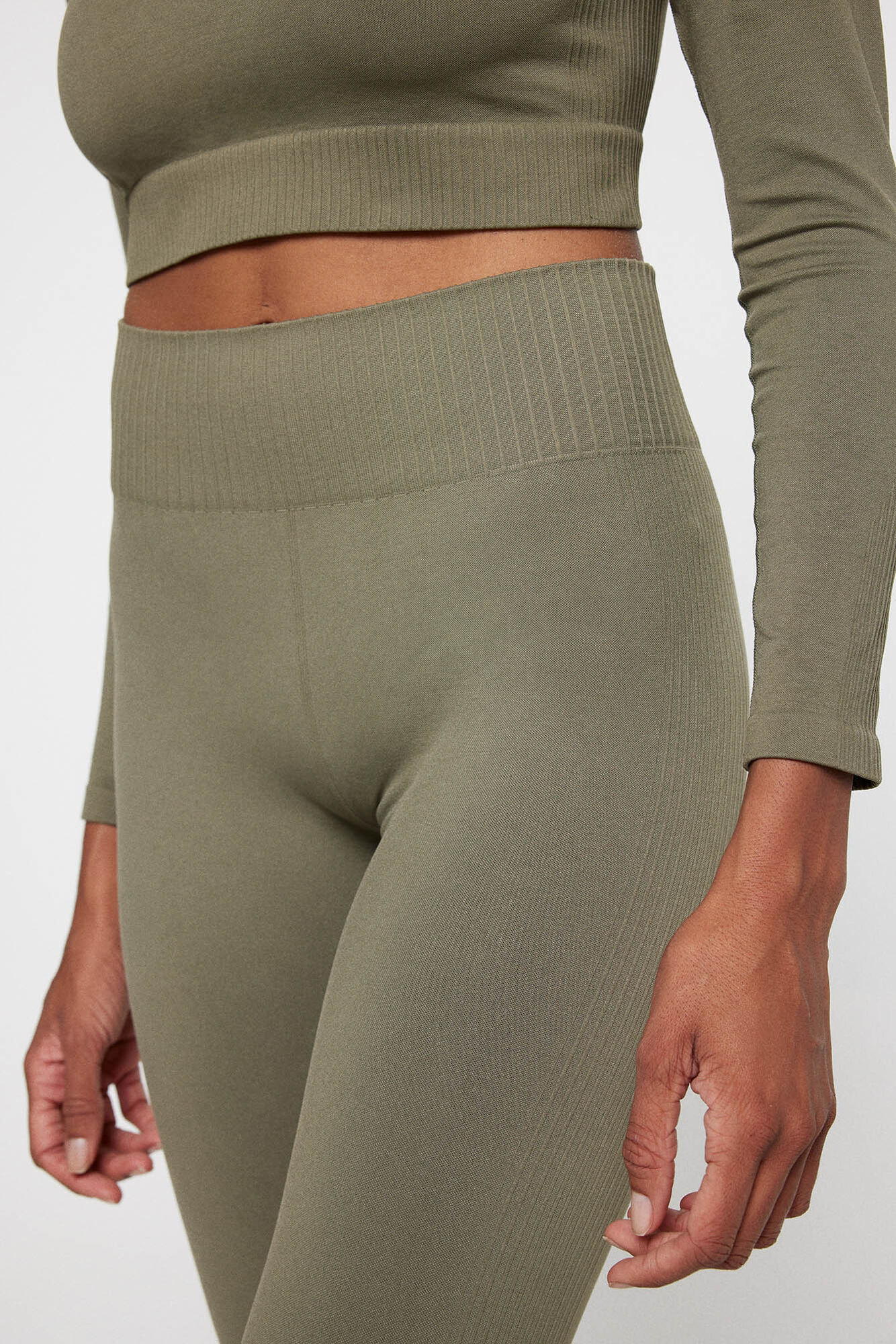 Calças legging compridas de cintura alta