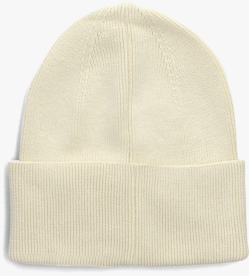 CALVIN KLEIN beige calvin klein muts fine cotton rib beanie