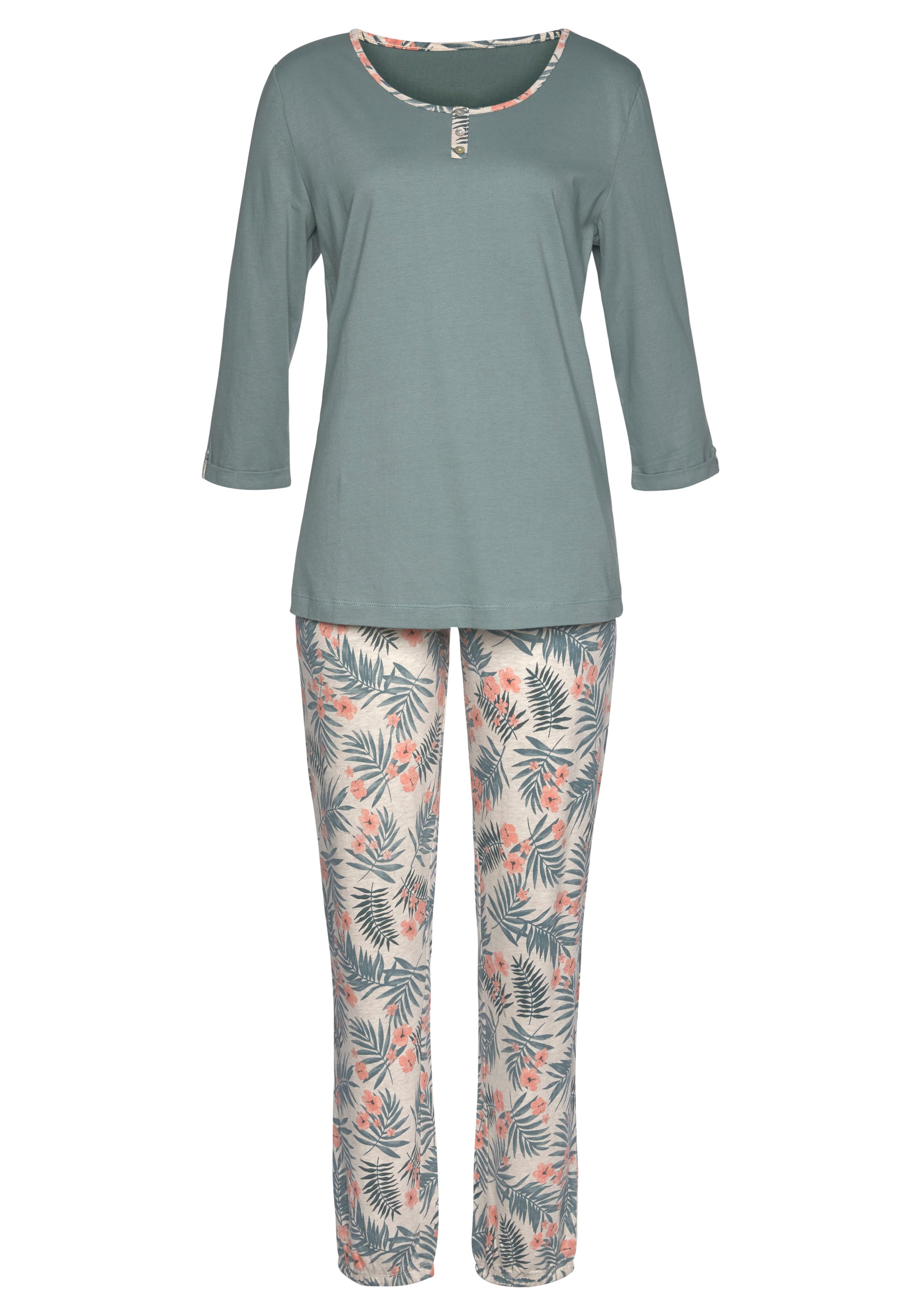 LASCANA Pyjama, 2 Stk. mit gemusterter Hose