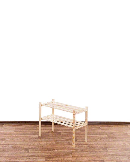 PROREGAL Timbercraft houten plank (H x B x D): 50 x 65 x 28,5 cm, draagvermogen plank: 35 kg, 2 planken, 1,4 cm dik, grenenhout, natuurlijke afwerking