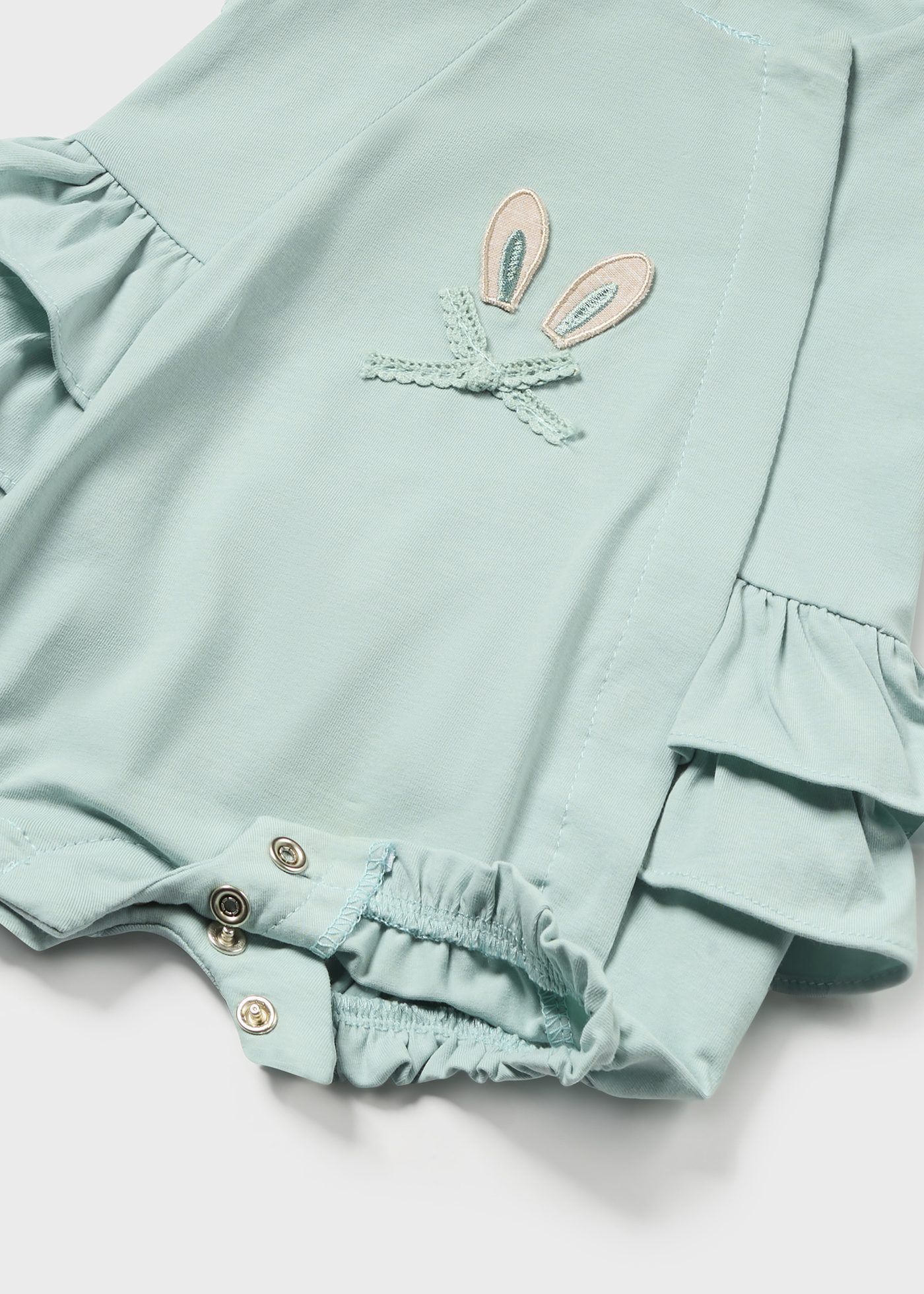 Conjunto de 2 macacões para recém-nascidos da Better Cotton, cor Jade.