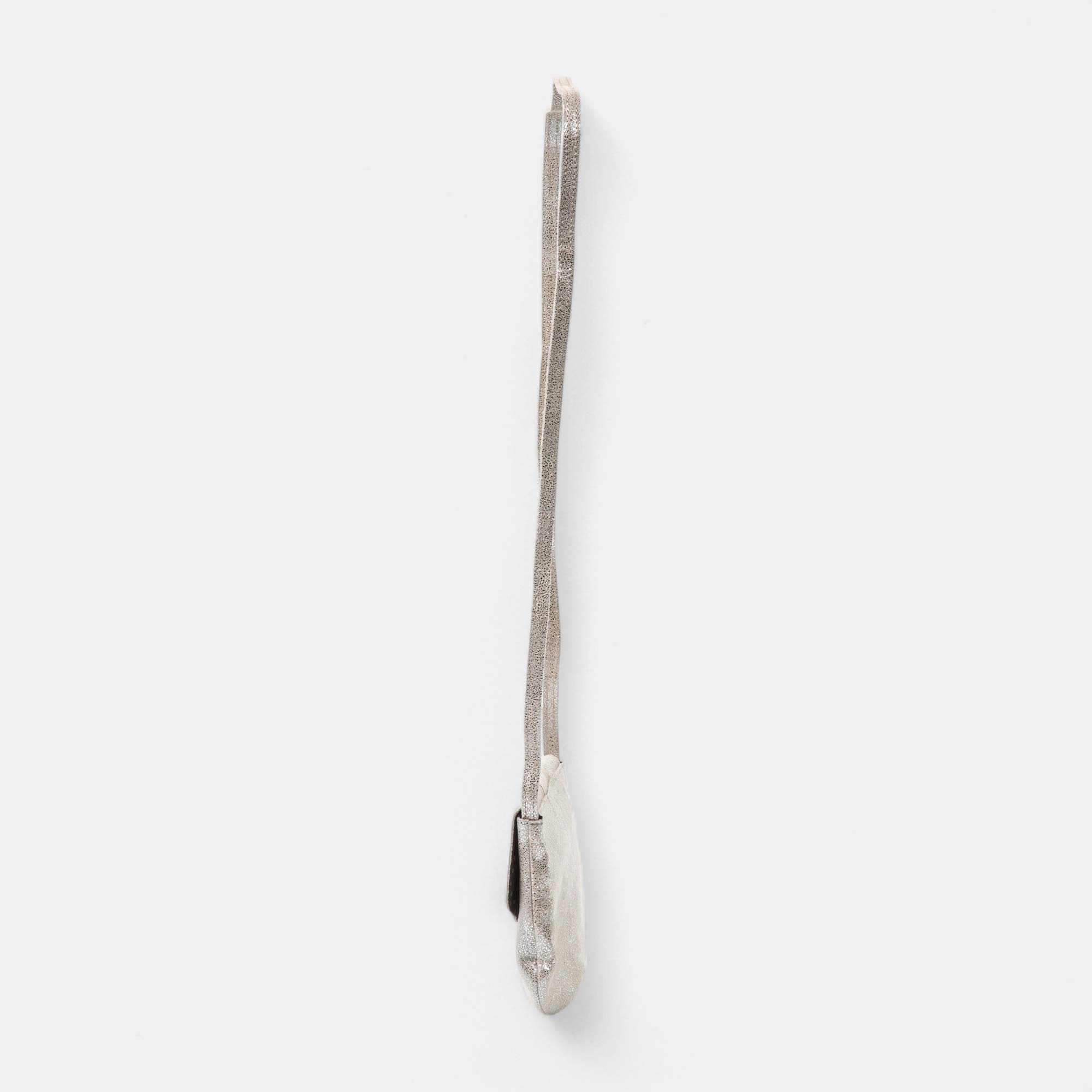 Sac bandoulière en cuir argent
