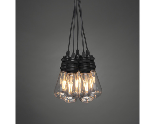 Bolvormige lichtsnoer voor buiten, Konstsmide, 40 LED's, amberkleur
