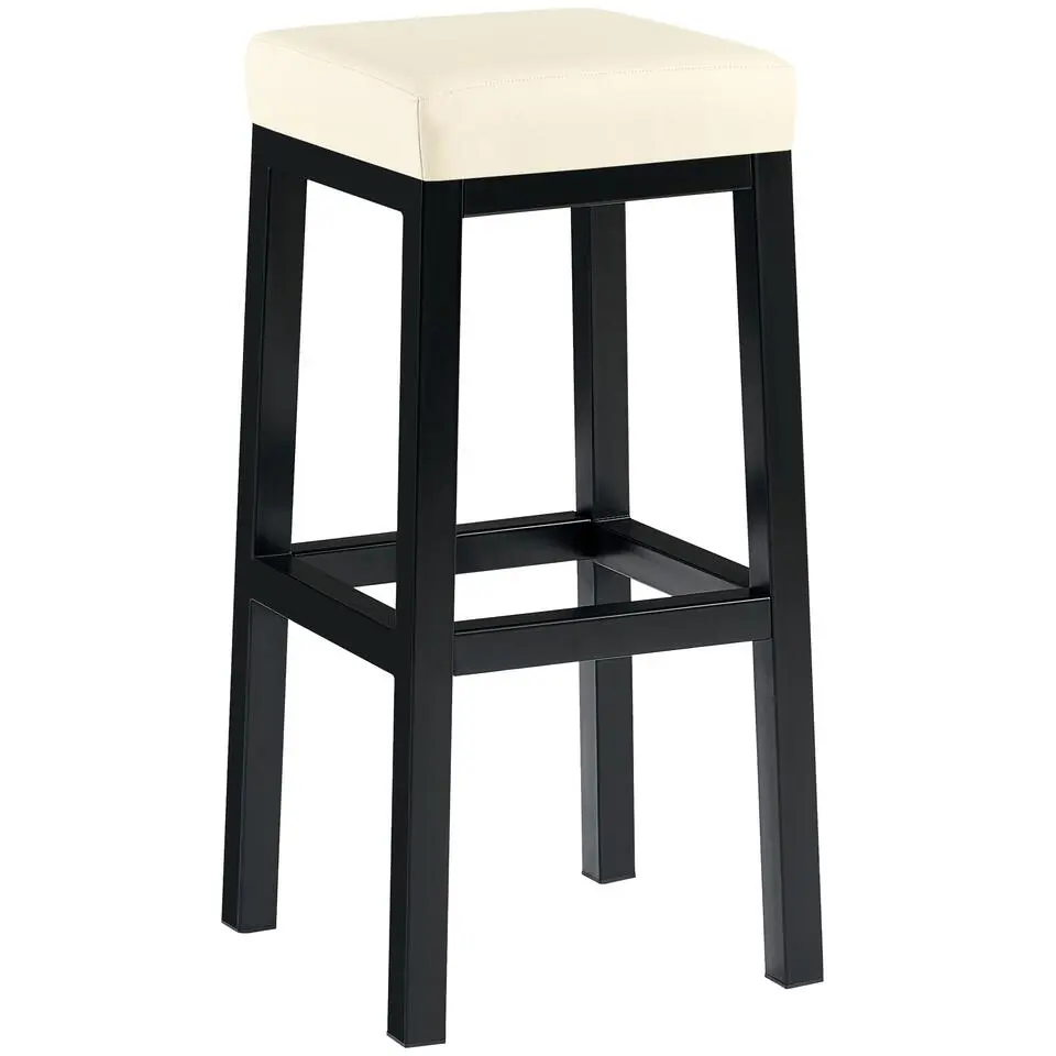 CLP Barkruk Taylor B85 zwart Frame - Kunstleer - creme