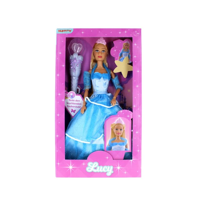 Besttoy - Modepuppe - Prinzessin Bella mit Zauberstab - blau