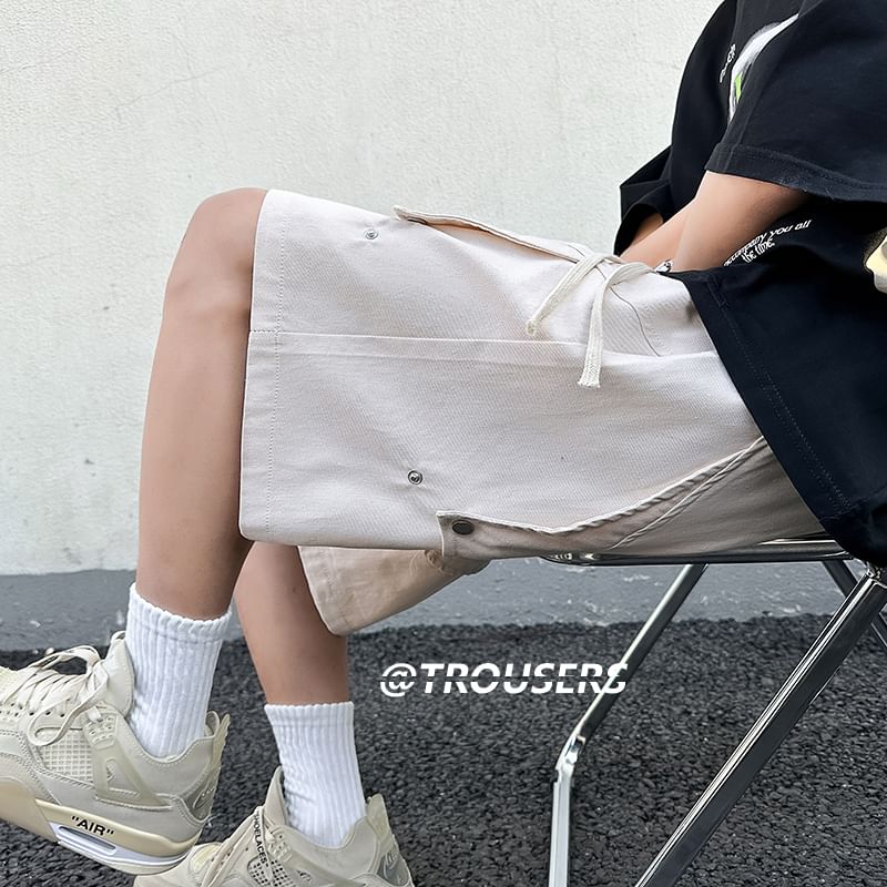 Kimeya - Shorts met trekkoord in de taille en effen paneel