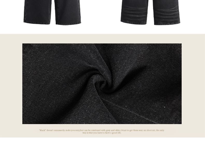 Denimot - Mid Rise Washed Wide Leg Jeans (diverse designs)