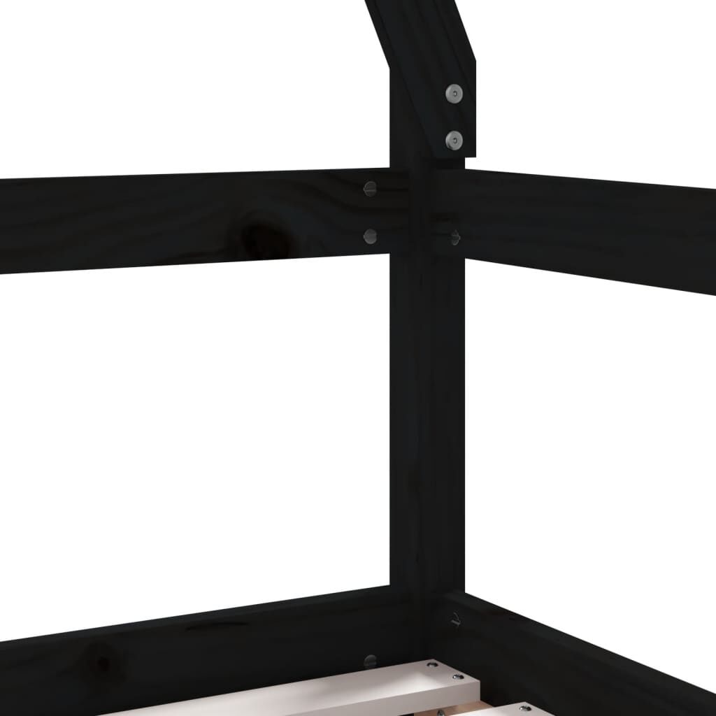 vidaXL Kinderbedframe met lades zwart 70x140 cm grenen