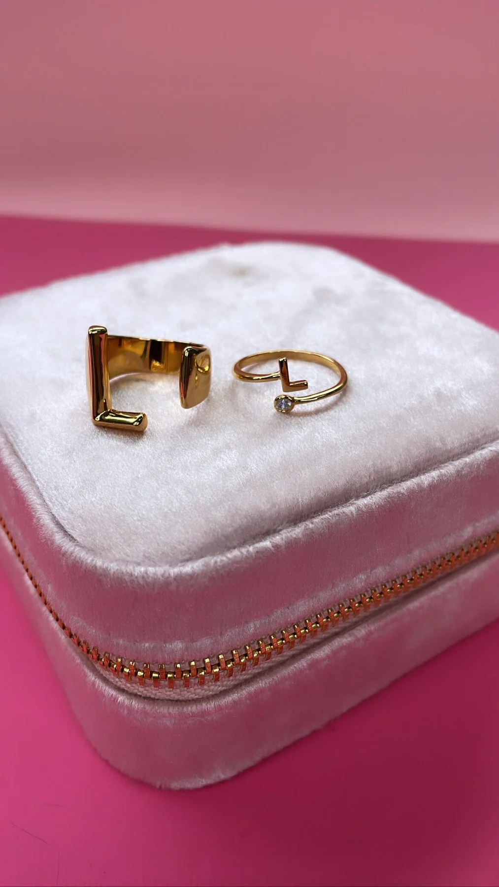 Mellow Moon Letter Stone Ring