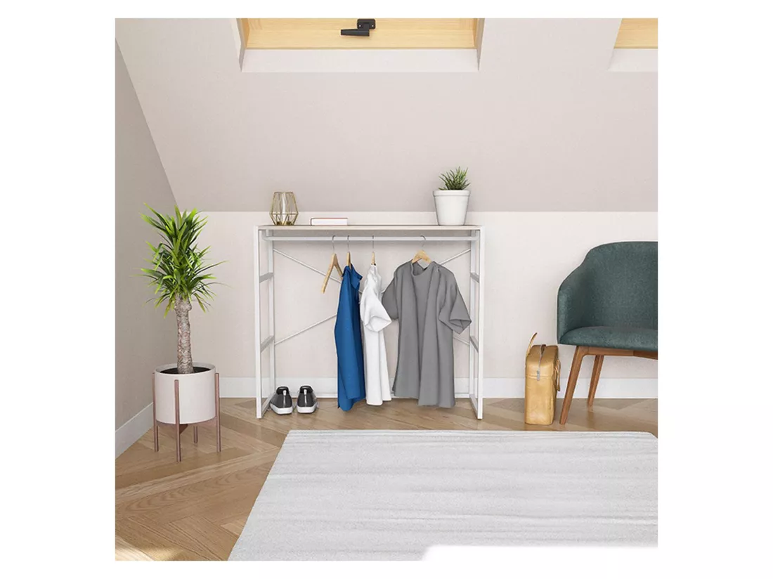 Portant vêtements sous combles penderie L100 x H85 cm