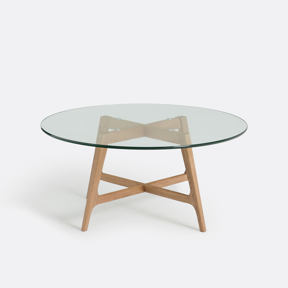 LA REDOUTE INTERIEURS<br>Mesa de centro redonda, tampo de vidro, Zoleta