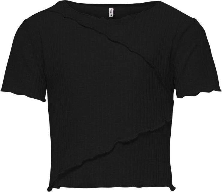 ONLY KOGNELLA S/S O-NECK CUTLINE TOP JRS Sort