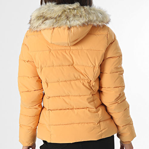 Doudoune Capuche Fourrure Femme Dibby Beige Maïs