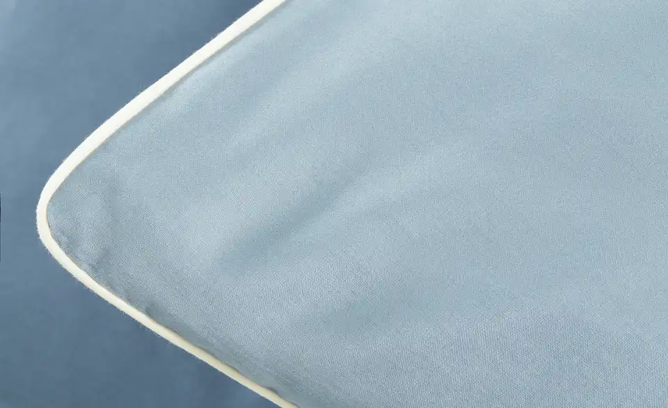 como Satin Wende-Bettwäsche Satin Piping Petrol 155x220 cm, 80x80 cm