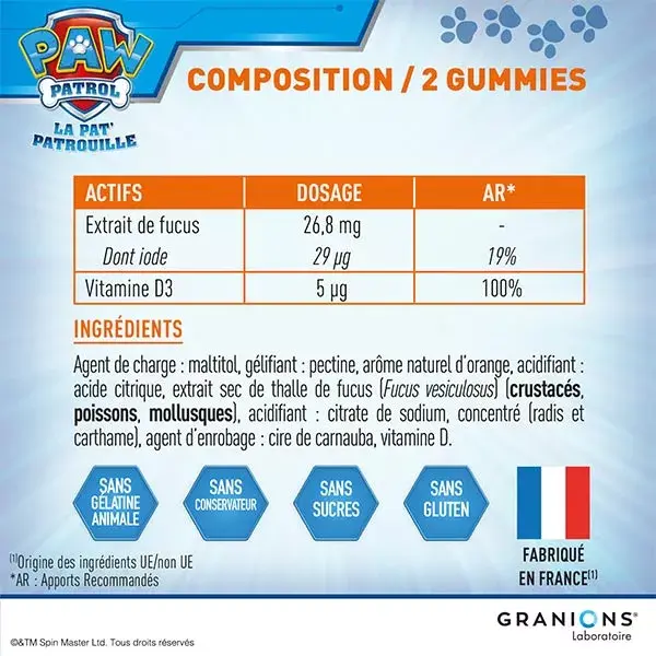 Granions Paw Patrol Growth Gummies - 60 gomas