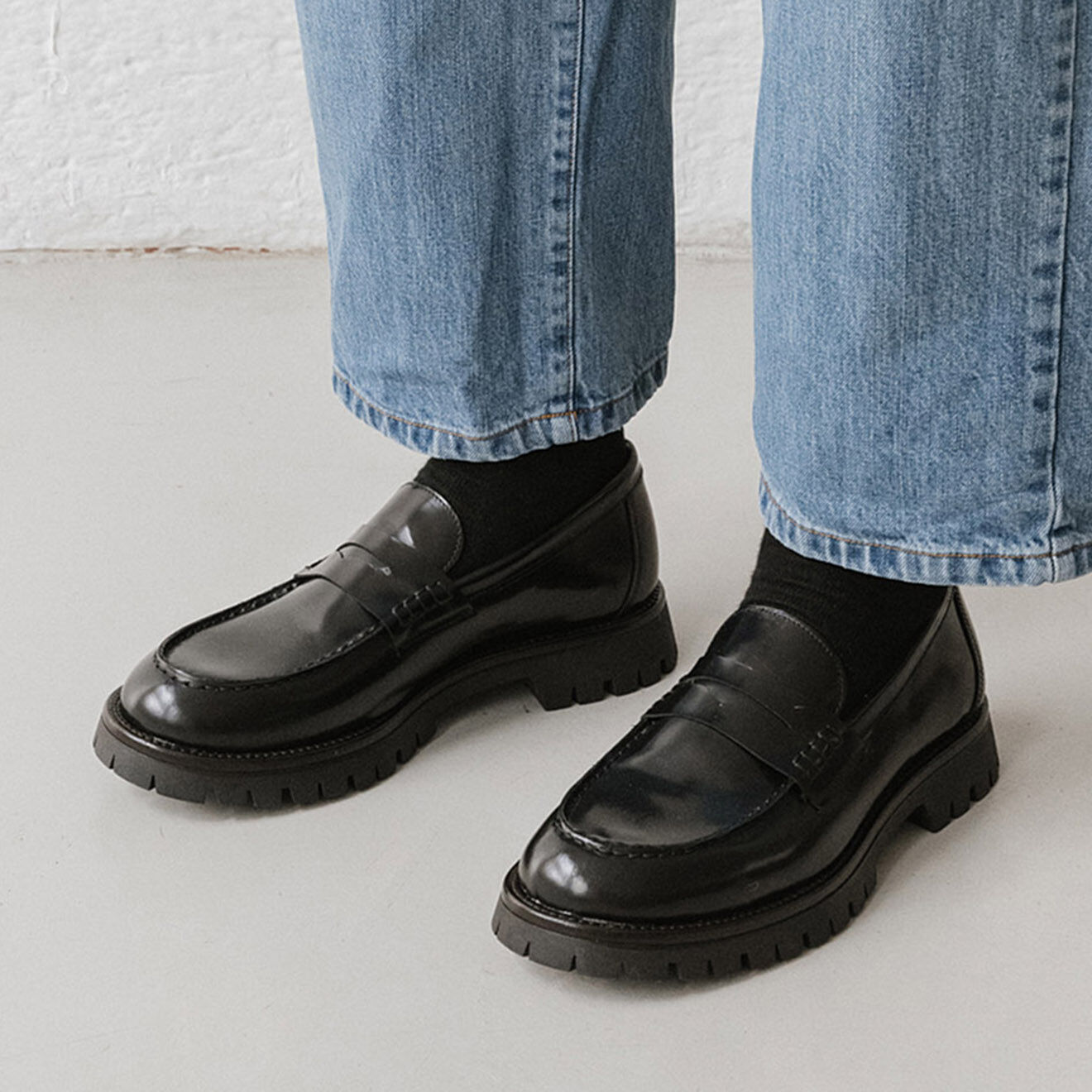 Jonak Mocassins en Cuir Rimano noirs
