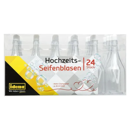 Idena Seifenblasen Sektflasche 9cm 28ml 24er
