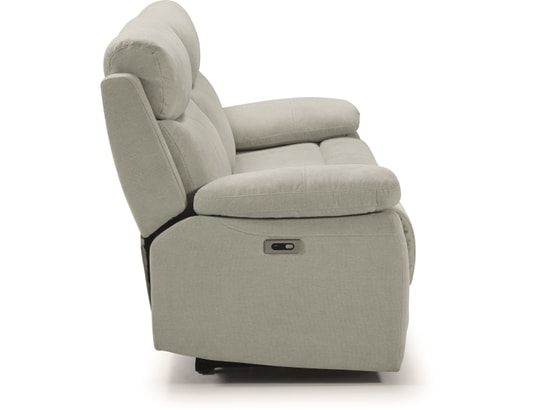 CONCEPT1 - Canapé tissu Mallorca 3 places 2 relax éléctrique perle gris