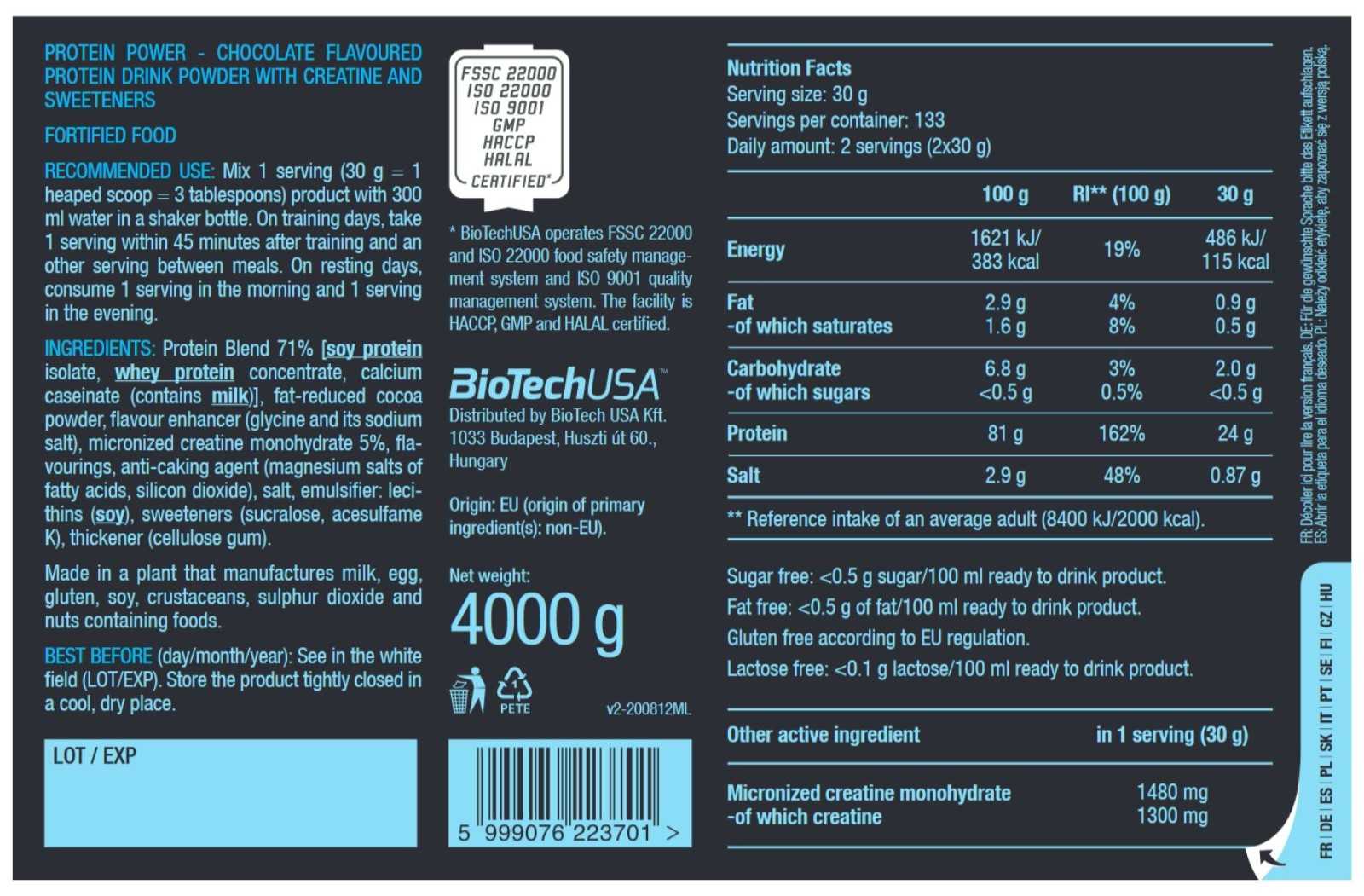 Biotech USA Protein Power 4000 g