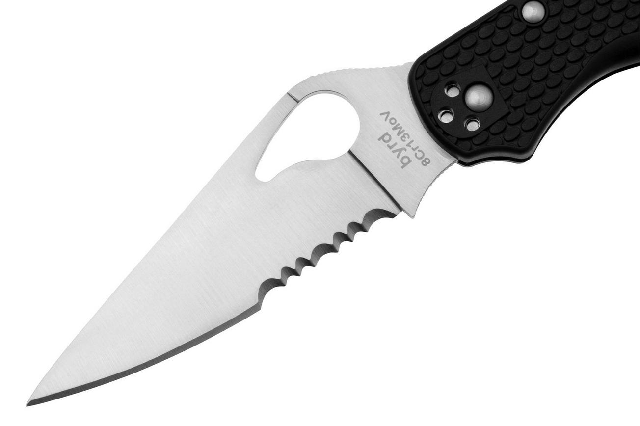 Spyderco Byrd Harrier 2 Lightweight BY01PSBK2 Black FRN, partly serrated zakmes