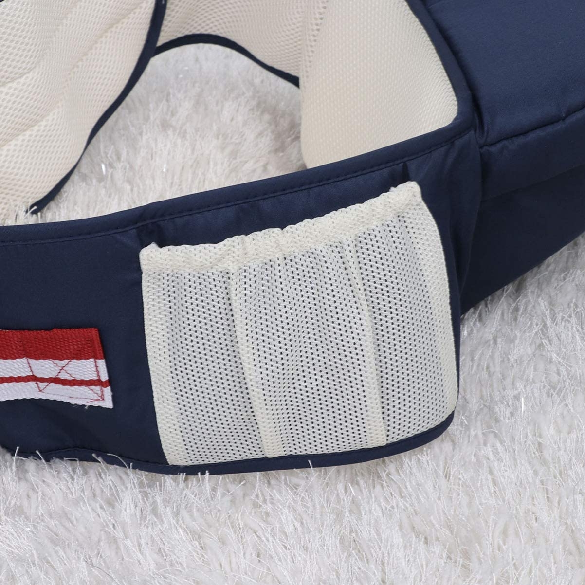Baby Hüftsitz Ergonomische Hüfttrage Tragesystem mit Netztasche (4-15 kg) - Dunkelblau