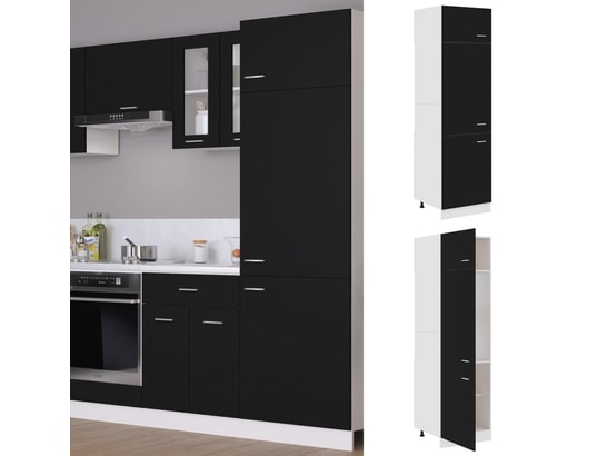 VIDAXL - Meuble pour électroménager Armoire de cuisine noir 60x57x207 cm aggloméré