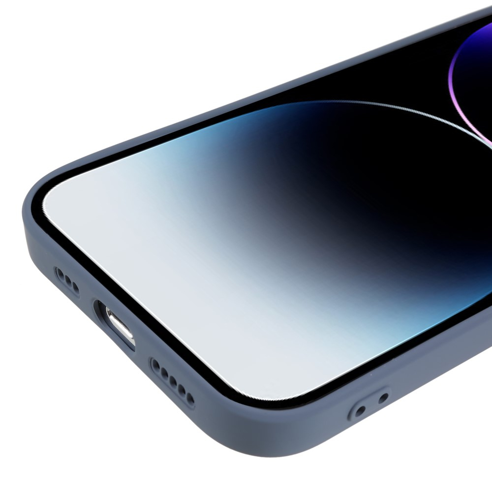 iPhone 15 Pro Gummi Case Hülle mit Kameraschutz - Blaugrau (Matt)