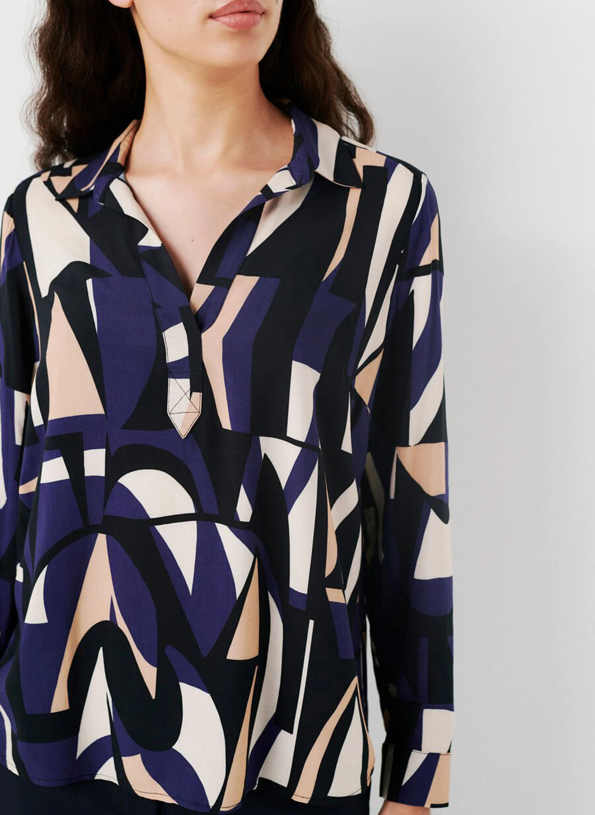 LOVELY2 - Chemise col classique imprimée | Bleu