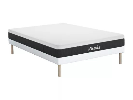 Ensemble 140 x 190 cm sommier tapissier + matelas ressorts ensachés 7 zones déhoussable ép.22cm - CELESTRIA de YSMÉE