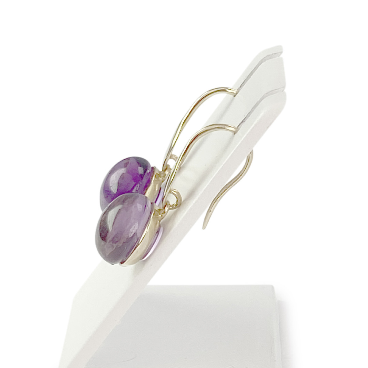 Boucles d oreilles d'occasion or 375 jaune améthystes