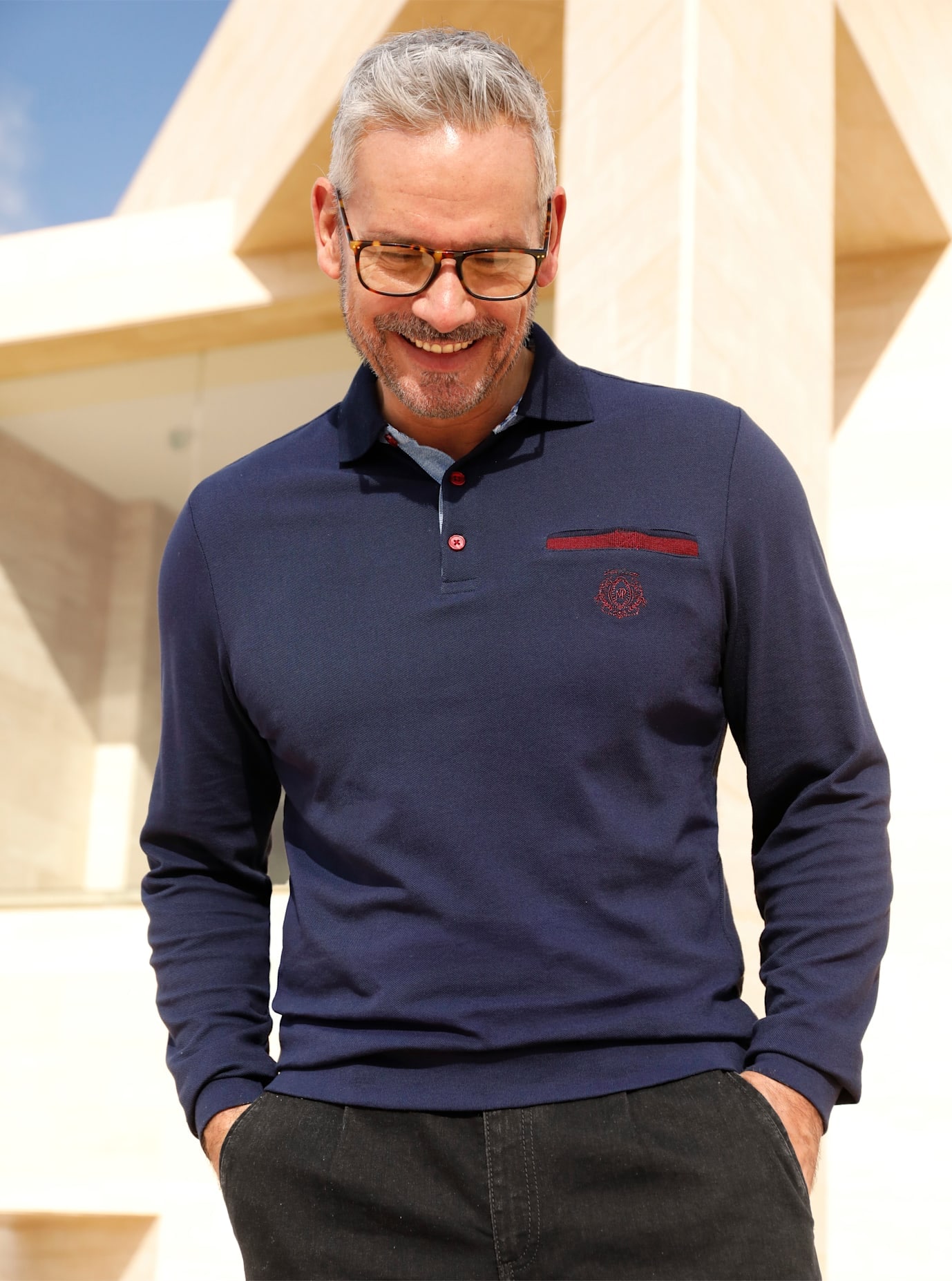 Marco Donati Poloshirt »Langarm-Poloshirt«, 1 Stk.