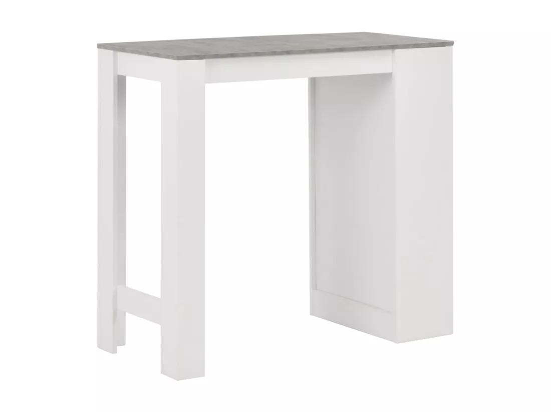 Table de bar avec étagère Blanc 110x50x103 cm