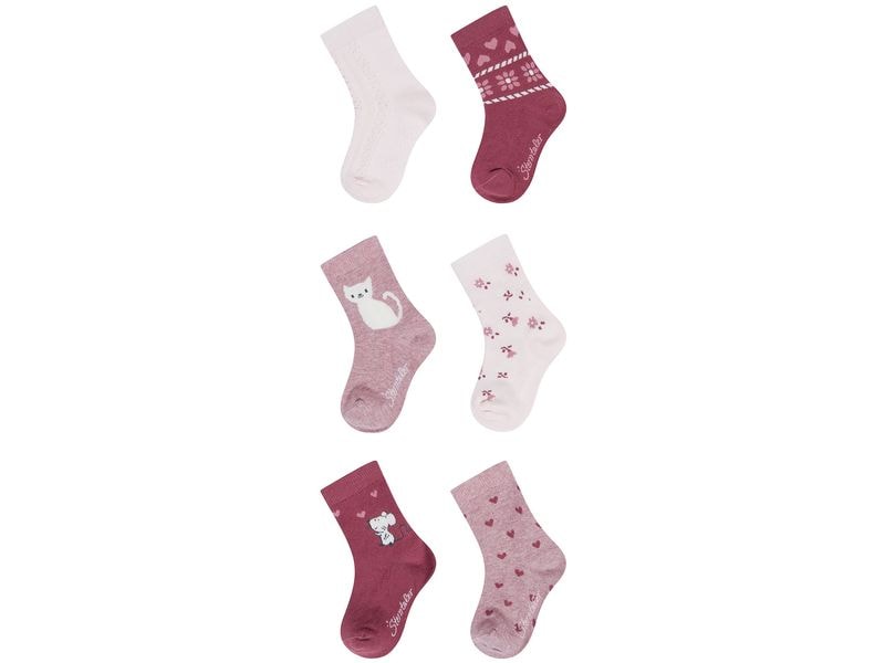 Sterntaler Socken 6er Set Herzen Lichtrosa Gr. 27-30 Socken für Kinder