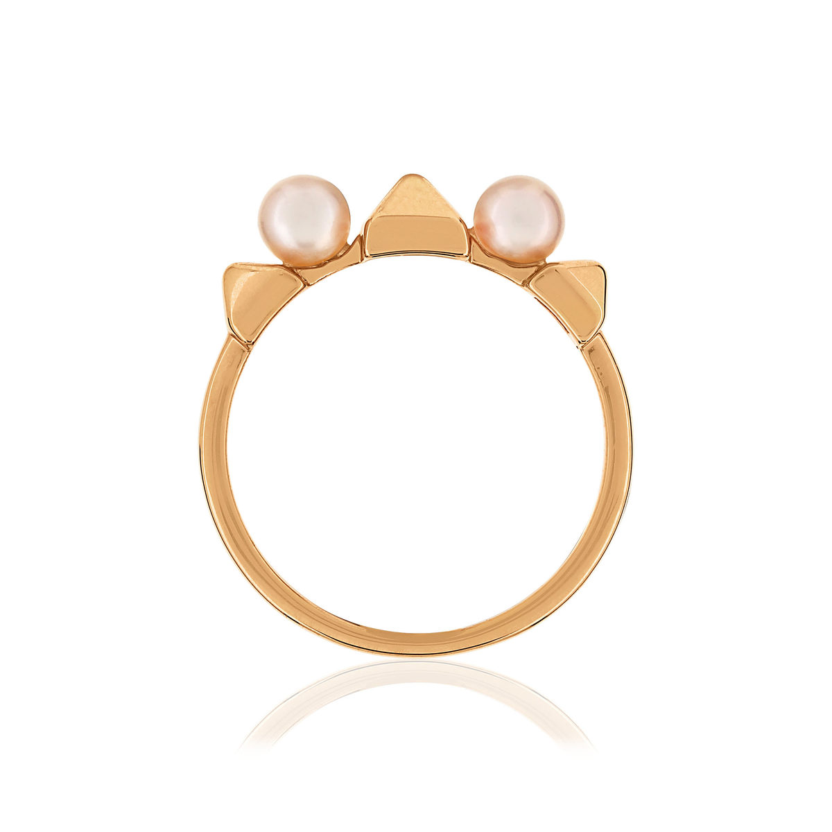 Bague plaqué or rose perles de culture