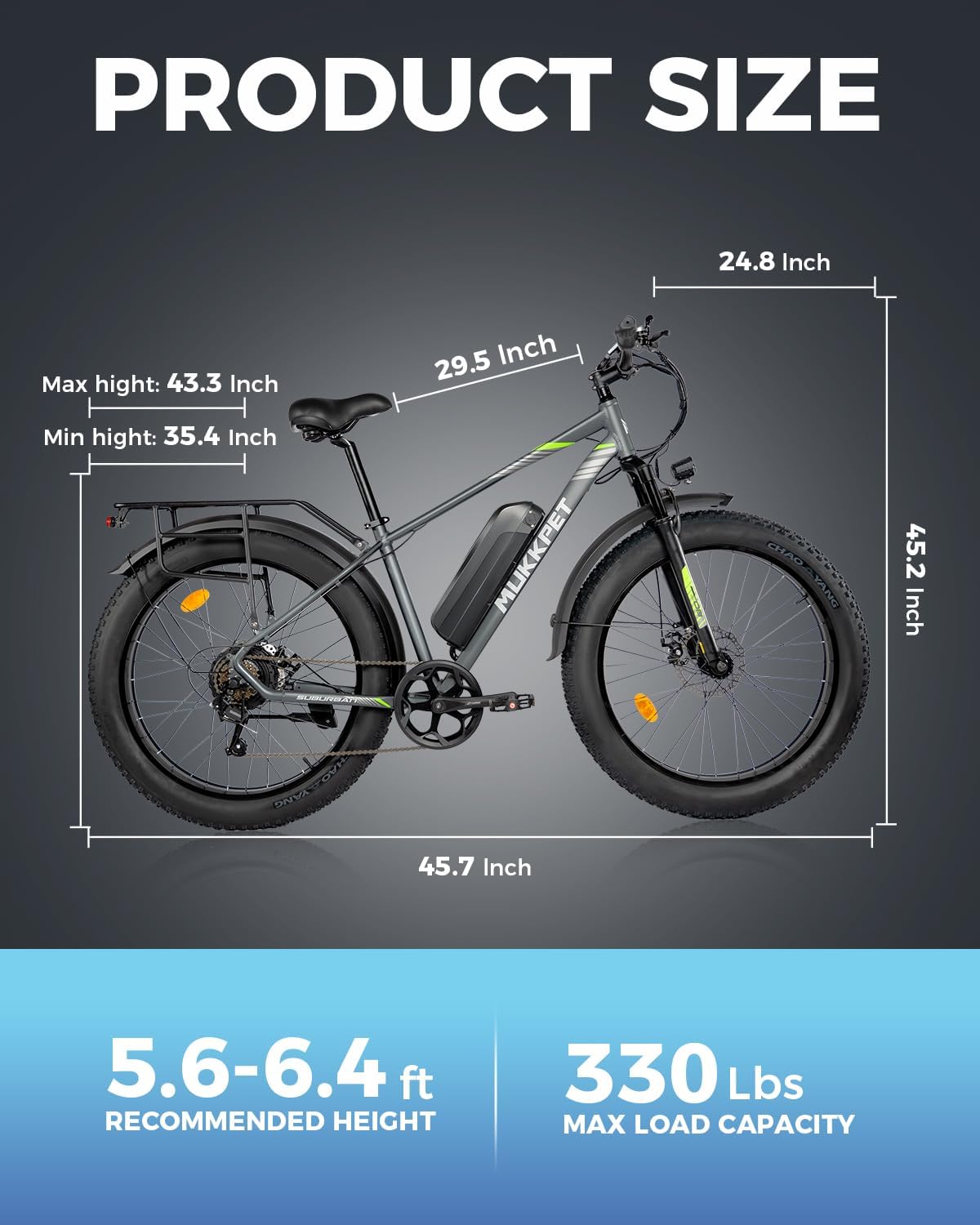 Bicicleta elétrica Mukkpet Suburban 750W para adultos