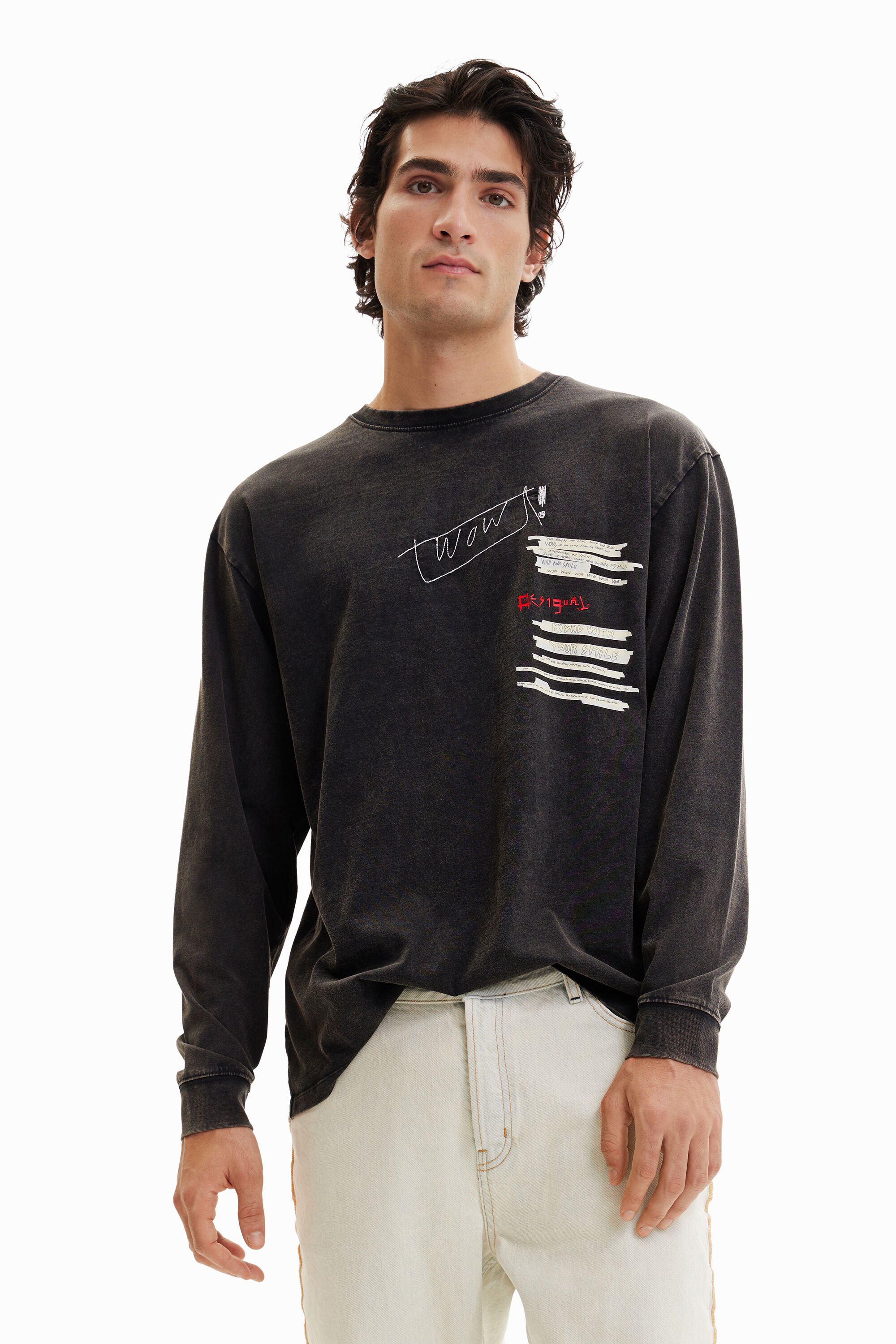 T-shirt manches longues texte
