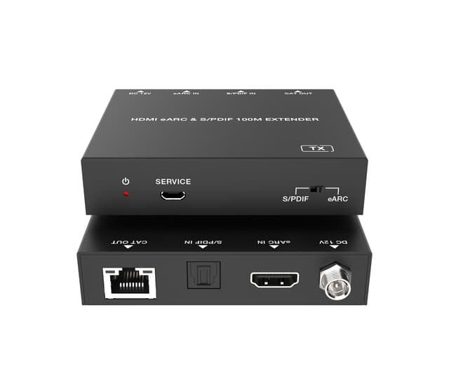 NÖRDIC HDMI eARC SPDIF lydforlænger over CAT6-kabel 100m