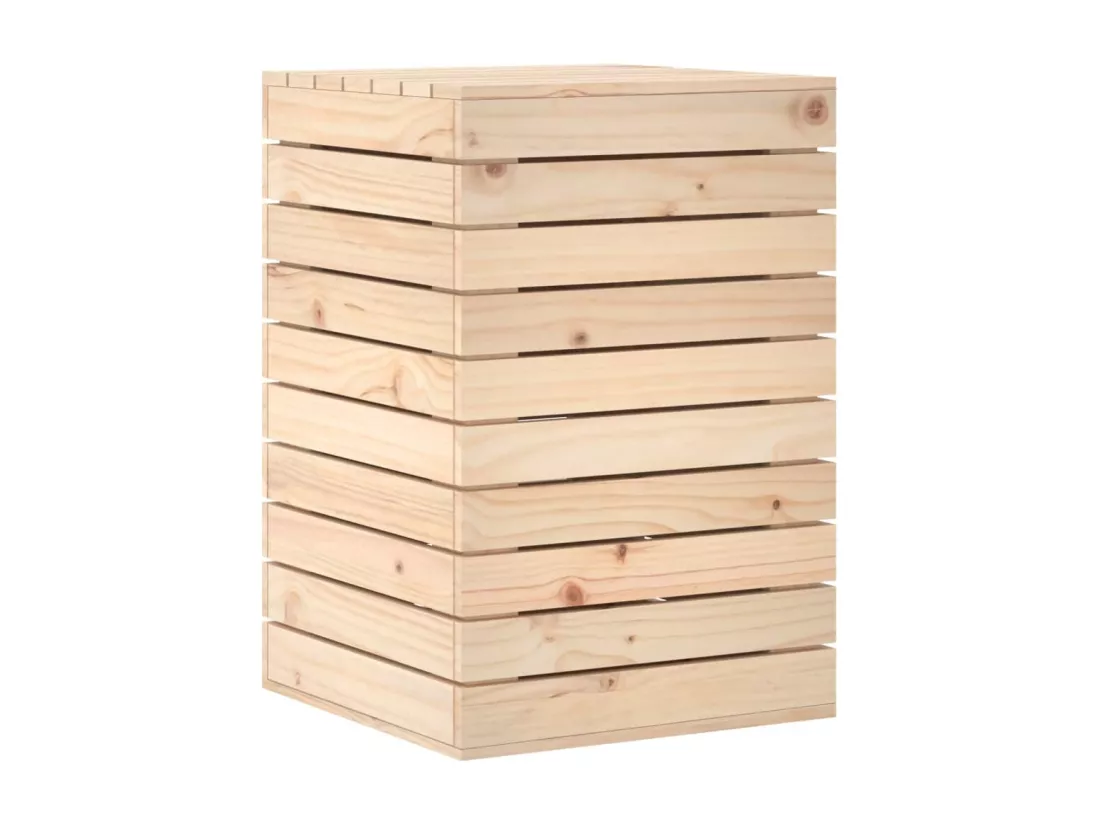 Panier à linge 44x44x66 bois massif de pin