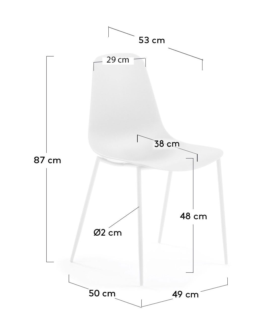 Kave Home Esszimmerstuhl WHATTS 4er Set weiß