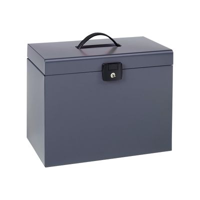 Esselte - Classeur ménager en métal (valisette) avec 5 dossiers suspendus - anthracite