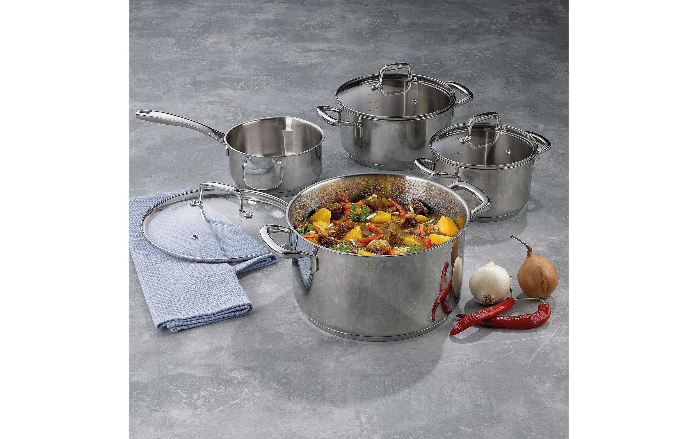 kela Topf-Set »Flavoria 16 cm/20 cm/24 cm« Edelstahl