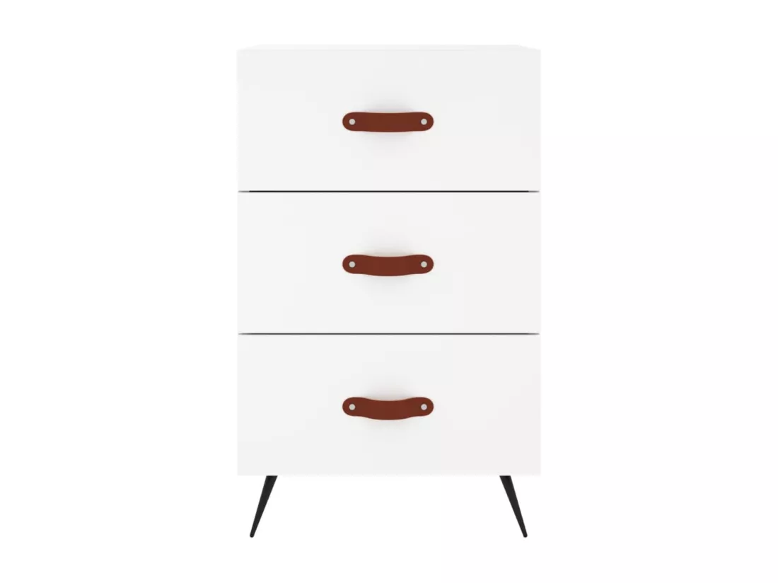 Table de chevet blanc 40x40x66 cm bois d'ingénierie