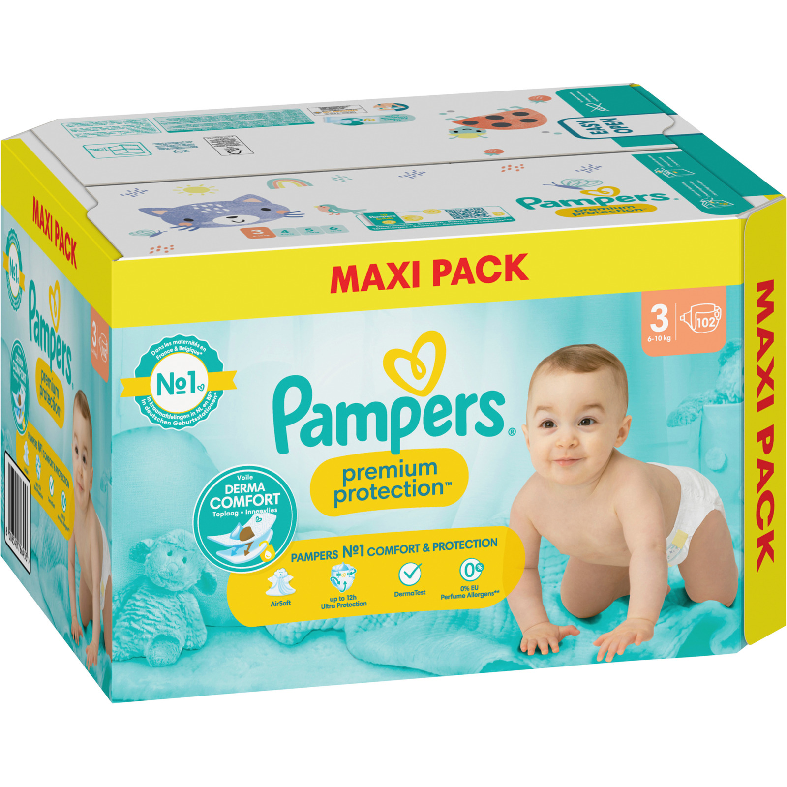 Pampers Premium Grösse 3, 6 - 10 kg, 102 Windeln