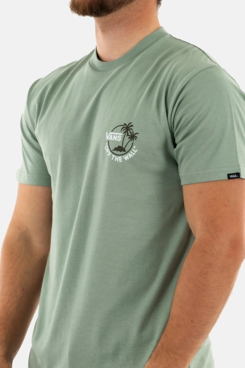tee shirt vans classic mini dual palm ii bup1 chinois grn/grpe leaf/wht