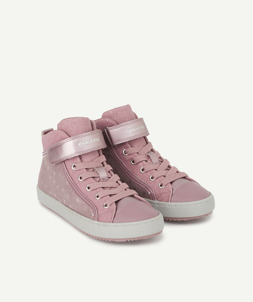 GEOXBASKETS MONTANTES FILLE ROSE AUX ÉTOILES BRILLANTES