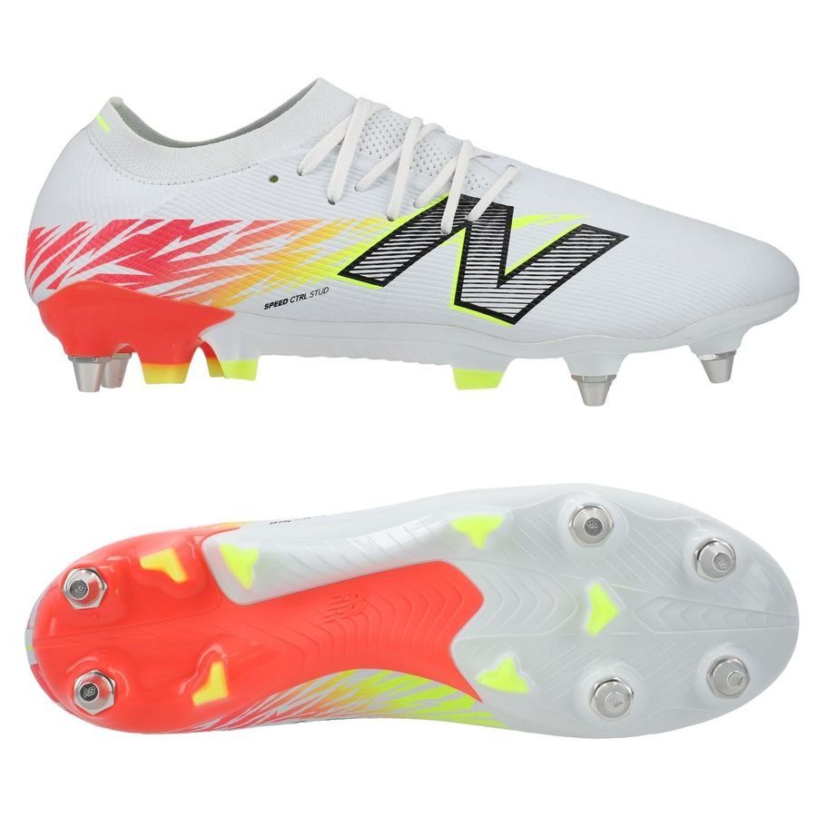 New Balance Furon V8 Elite SG Flash Point - Blanc/Rouge/Argenté