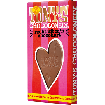 Tony's Chocolonely Melk Roos Framboos 180 g