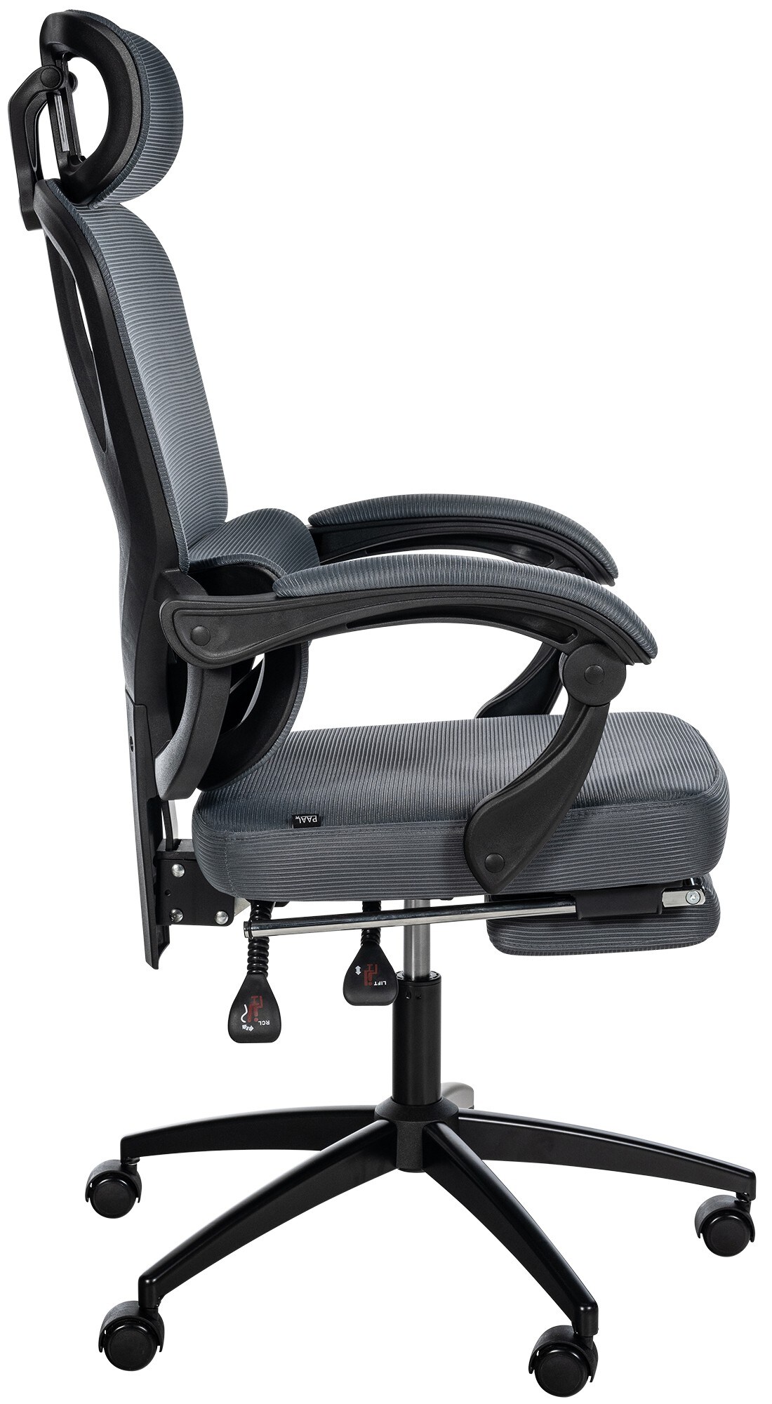 CLP Bürostuhl Gander Ergonomisch I Verstellbare Kopfstütze I Fußstütze, Lendenwirbelstütze, 360° Drehstuhl I 135° Kippfunktion