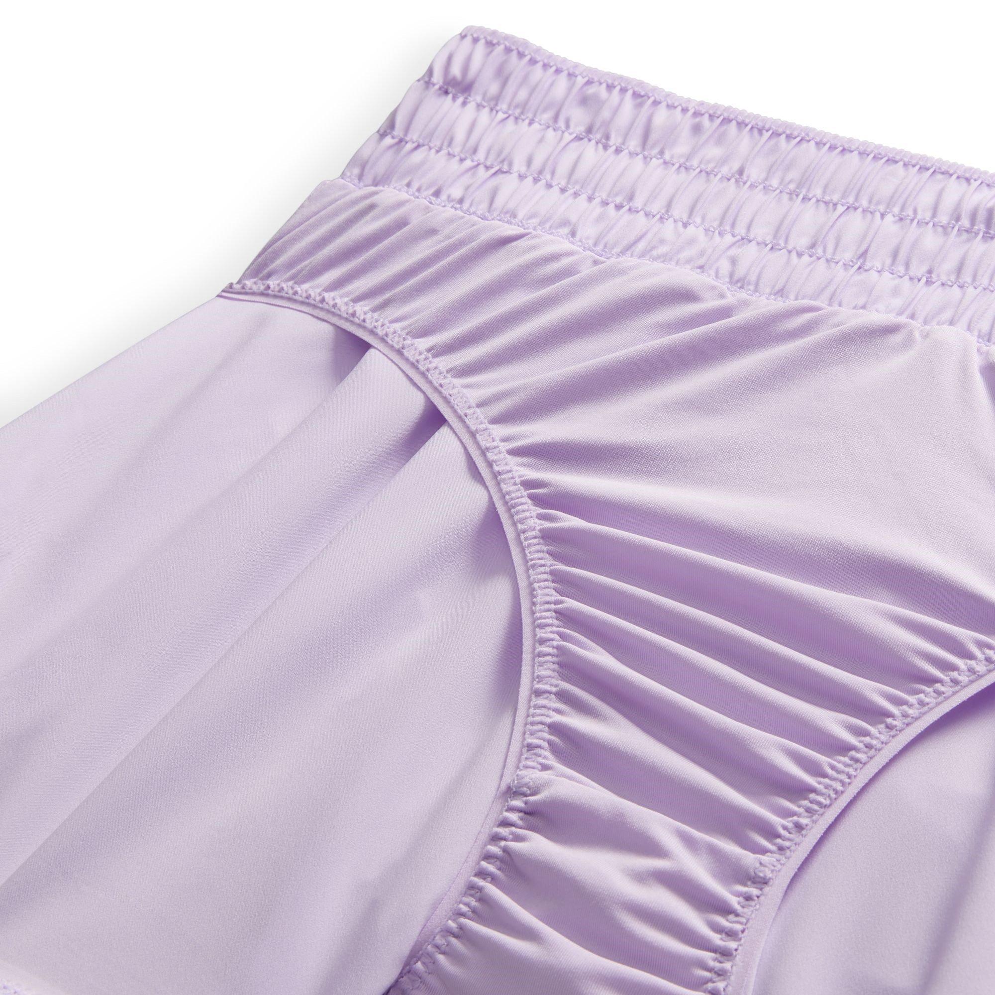 Nike One Swoosh Womens Dri FIT Running Mid Rise Brief Lined Shorts