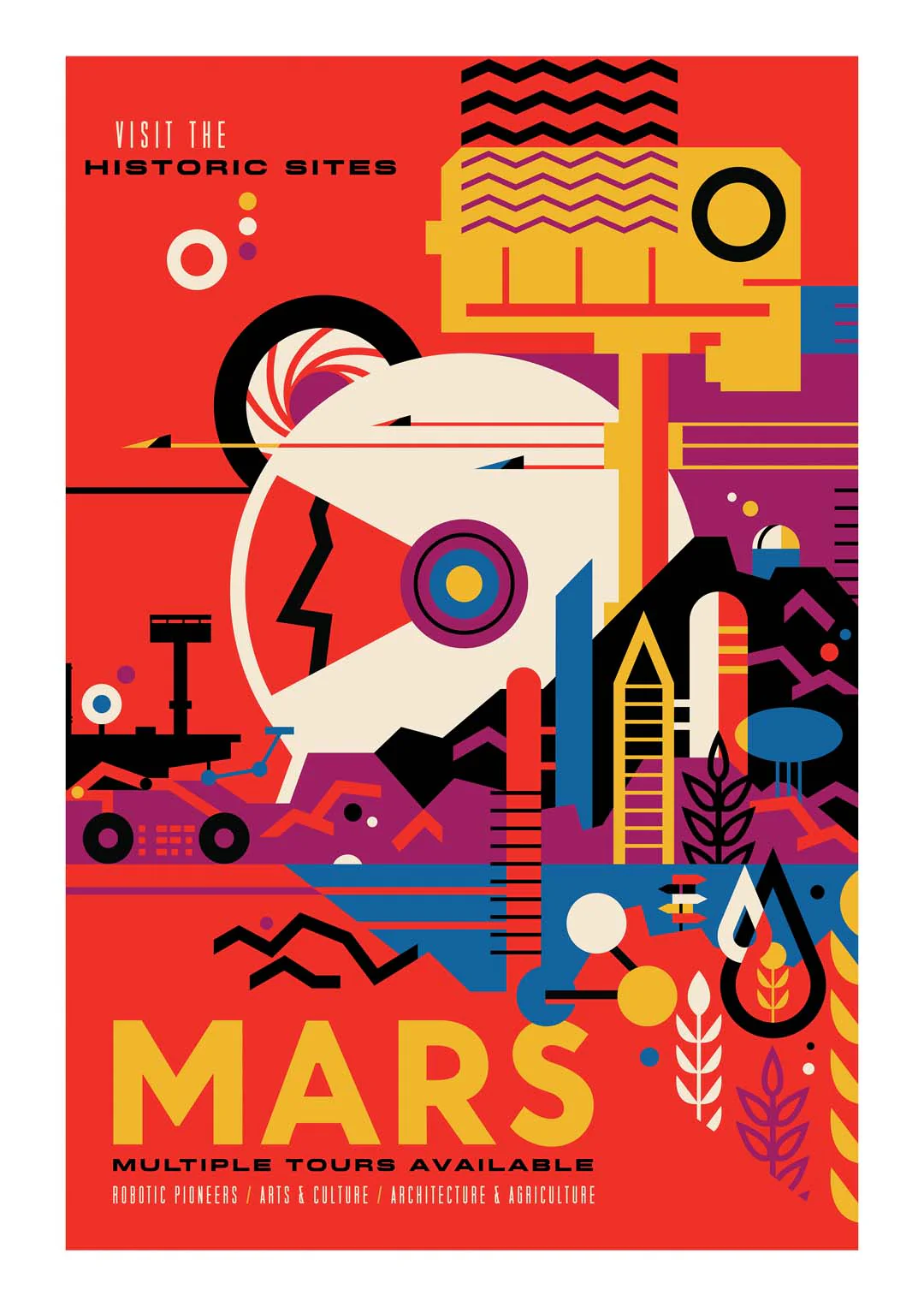 Historische Stätten auf dem Mars Weltraum